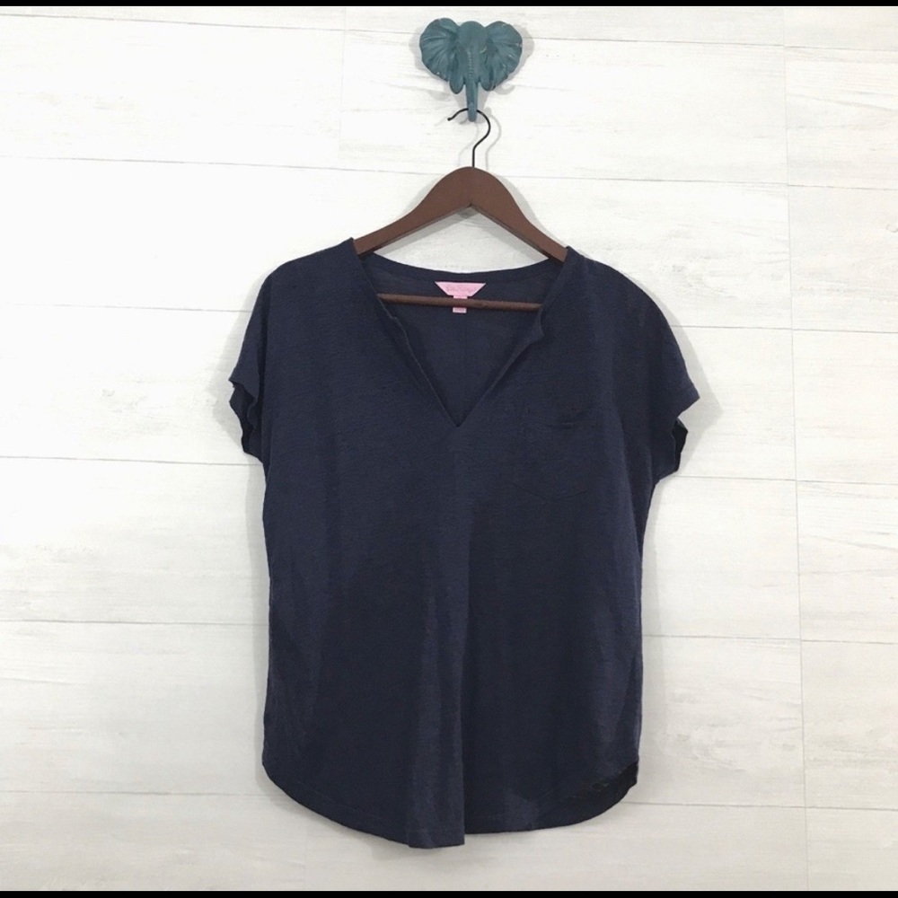 Lilly Pulitzer Linen Navy Tee Shirt